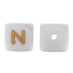 Lettere 12mm Silicone Bianco/Oro
