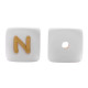 Lettere 12mm Silicone Bianco/Oro