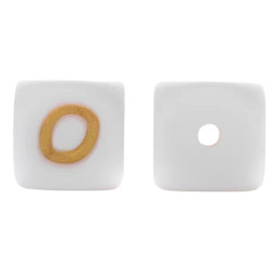 Lettere 12mm Silicone Bianco/Oro