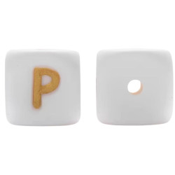 Lettere 12mm Silicone Bianco/Oro