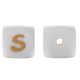 Lettere 12mm Silicone Bianco/Oro