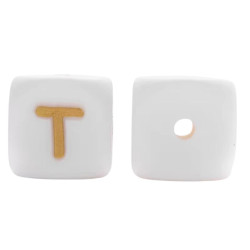 Lettere 12mm Silicone Bianco/Oro