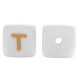 Lettere 12mm Silicone Bianco/Oro