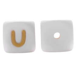 Lettere 12mm Silicone Bianco/Oro