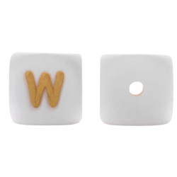 Lettere 12mm Silicone Bianco/Oro