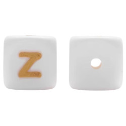 Lettere 12mm Silicone Bianco/Oro